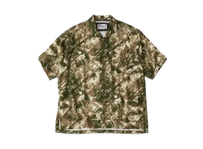 White Mountaineering JUNGLE PATTERN OPEN COLLAR S/S SHIRT "KHAKI"