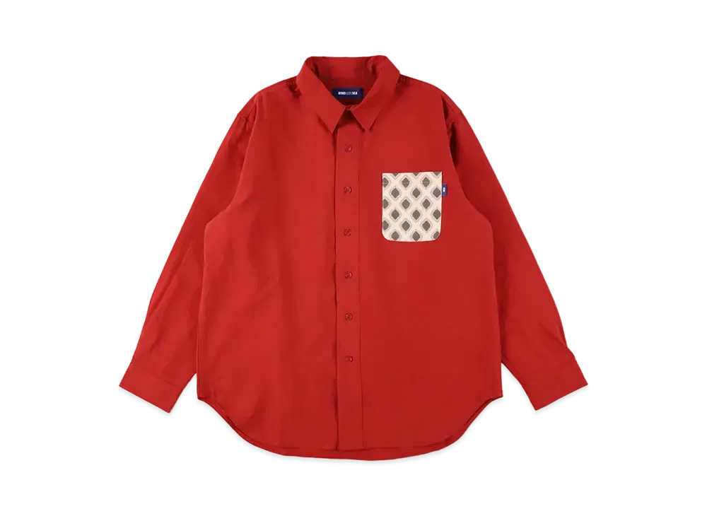 WIND AND SEA Ikat.D Switch Pocket Shirt "Burgundy"