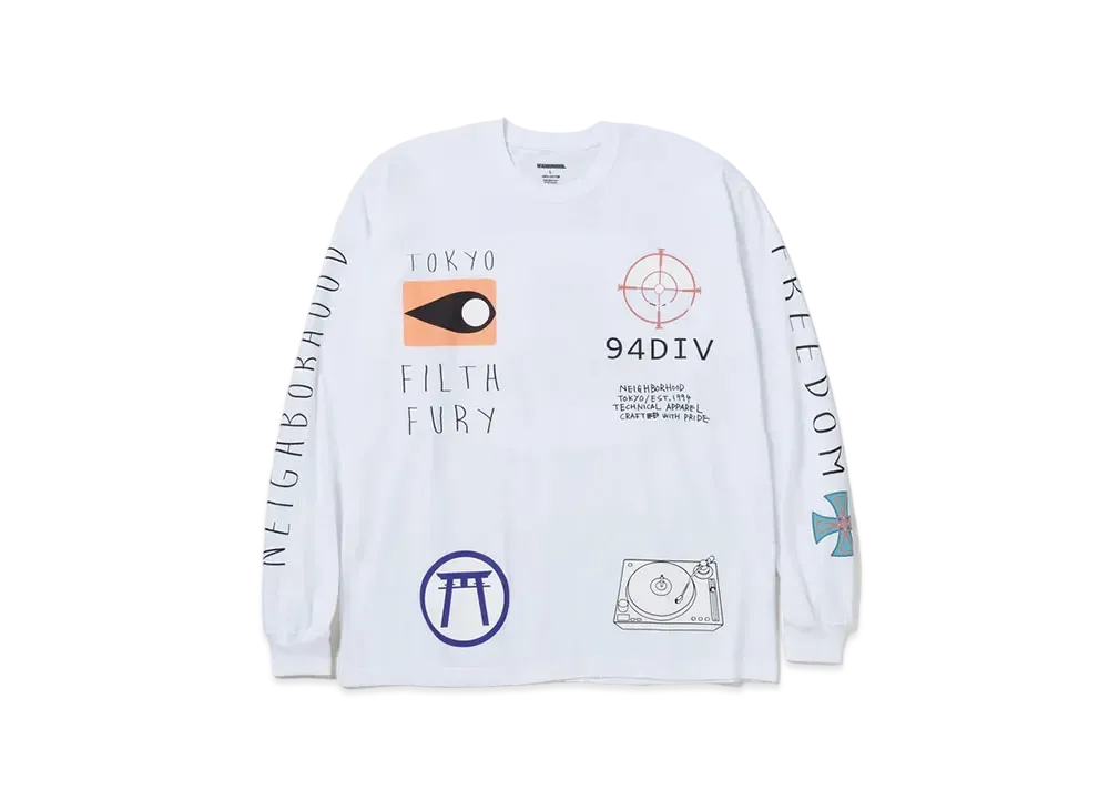 NEIGHBORHOOD NH . Tee LS-10 "White"