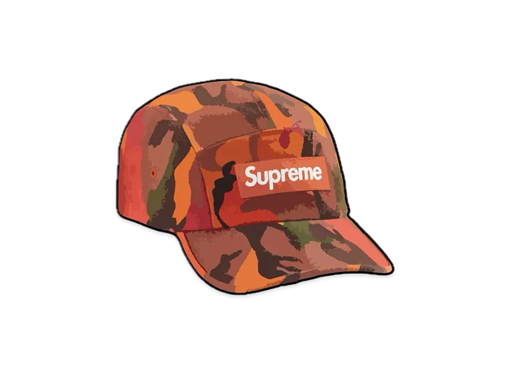 Supreme Washed Canvas Camp Cap "Orange Camo" (24SS)