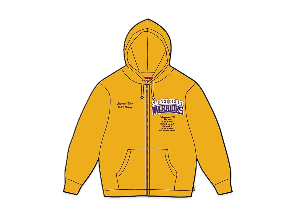 Supreme Salvation Zip Up Hooded Sweatshirt "Gold"