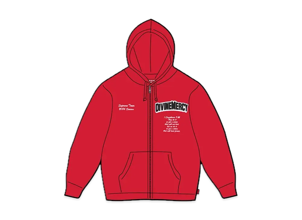 Supreme Salvation Zip Up Hooded Sweatshirt "Red"