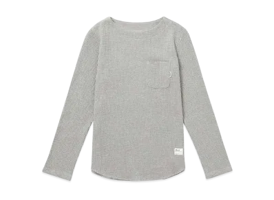 NANGA Women's Eco Hybrid Waffle B.Neck L/S Tee "L.Grey"