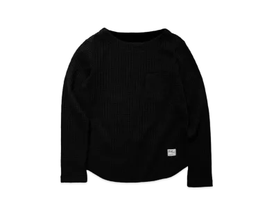 NANGA Women's Eco Hybrid Waffle B.Neck L/S Tee "Black"