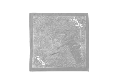NANGA Parbat Contour Map Bandanna "Grey"