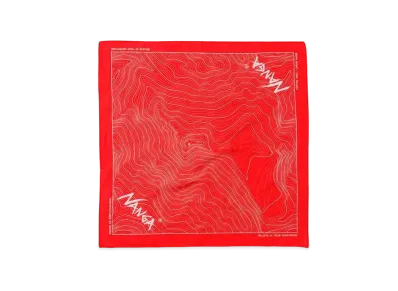 NANGA Parbat Contour Map Bandanna "Red"