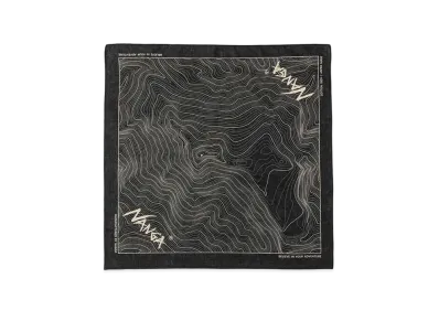 NANGA Parbat Contour Map Bandanna "Black"