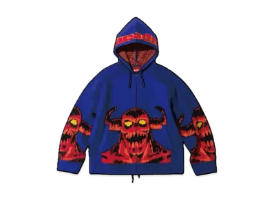Supreme x Toy Machine Zip Up Hooded Sweater "Blue"