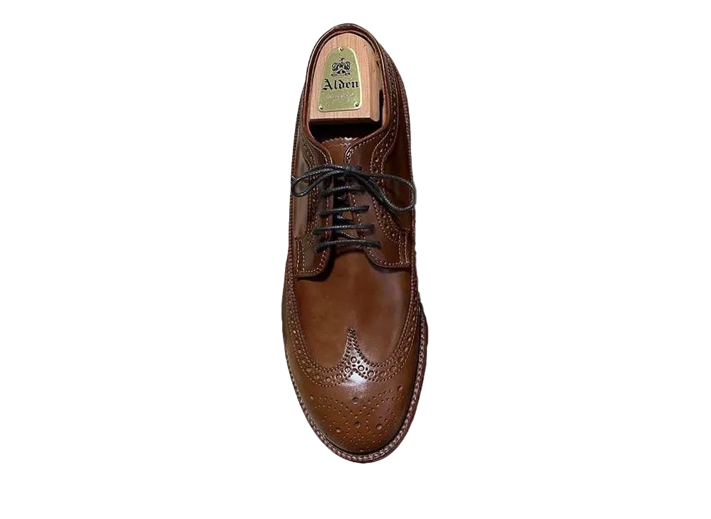 ALDEN Long Wing Tip Modified Last Shell Cordovan "Whiskey" N8503 D Single Leather Sole
