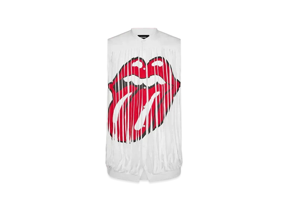 Dsquared2 x Rolling Stones The Rolling Stones Fringe Shirt "White"