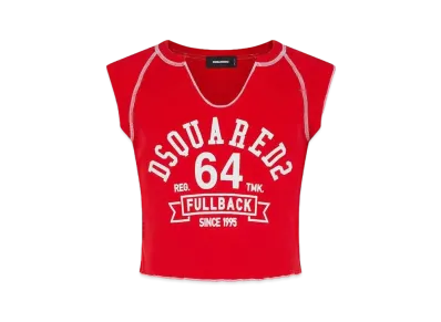 Dsquared2 x Rolling Stones Darlin' Cool Fit Sleeveless Cropped T-Shirt "Red"
