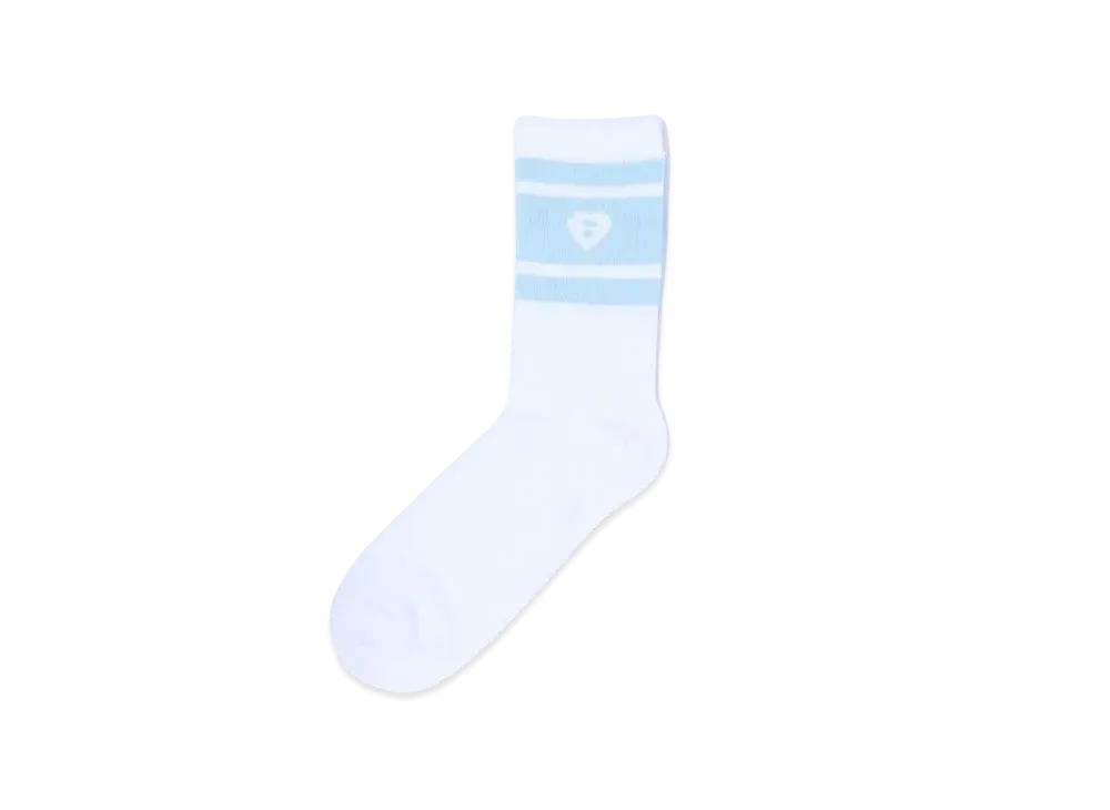 A BATHING APE Logo College Socks "White"