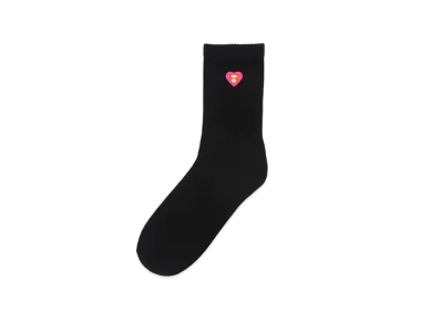 A BATHING APE Ribbed Logo Socks "Black"