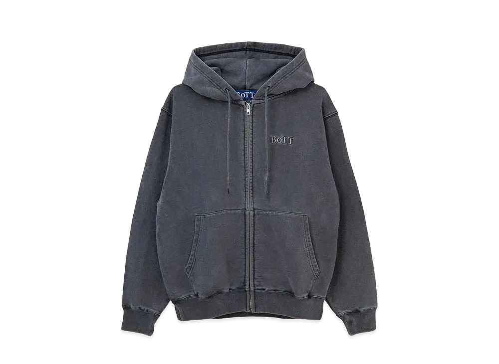 BoTT Pigment Dyed Zip Hoodie "Black"