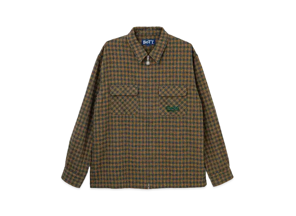 BoTT Zip Up Flannel Shirt "Green"