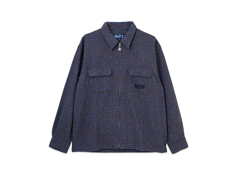 BoTT Zip Up Flannel Shirt "Navy"