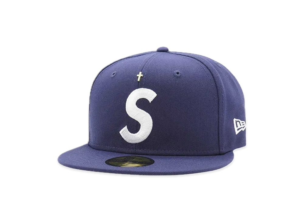 Supreme Gold Cross S Logo New Era "Light Navy"