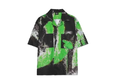 44 LABEL GROUP CORROSIVE BOWLING SHIRT "BLACK + GRUNGE GREEN"