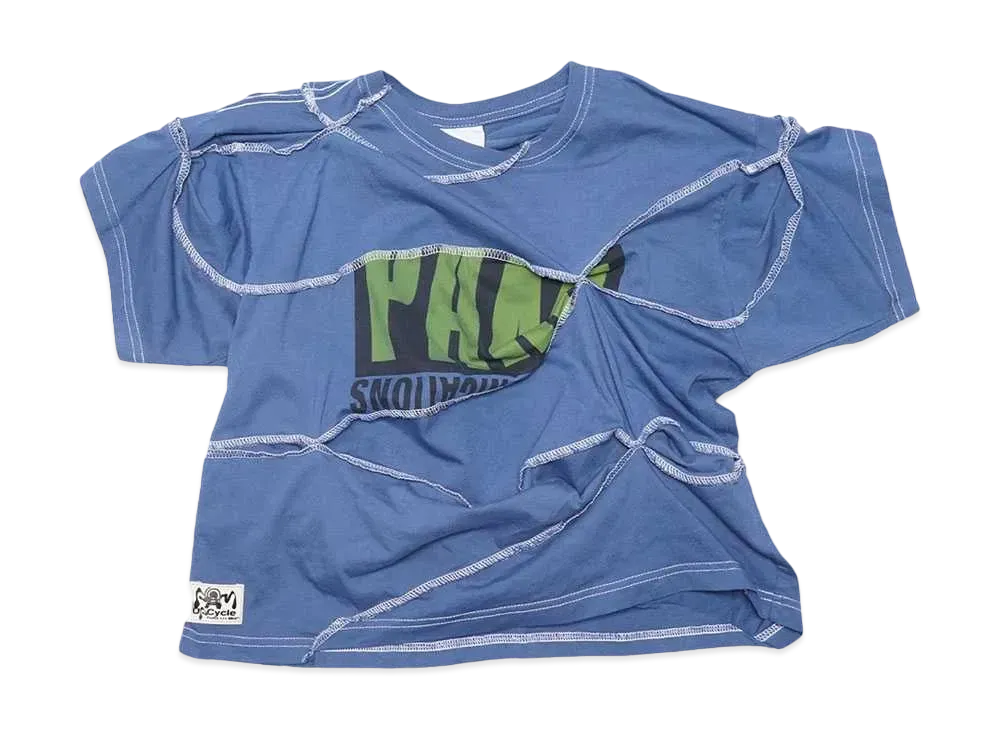 P.A.M. PINCHED UPCYCLE TEE C "BLUE"