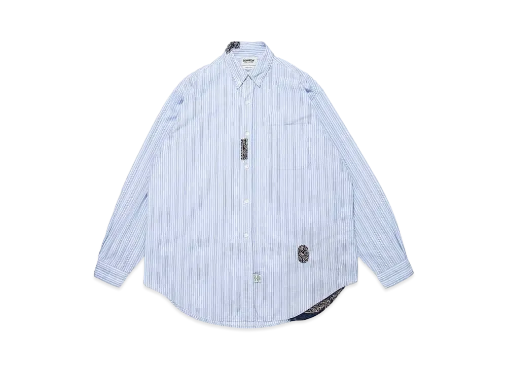 BOW WOW BANDANNA REPAIR STRIPE SHIRTS "BLUE STRIPE"