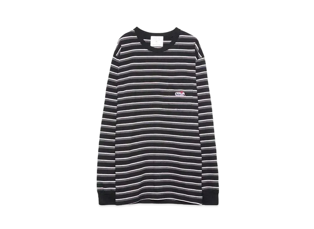 SOUND SHOP balansa Balansa heart logo stripe l/s tee "BLACK"