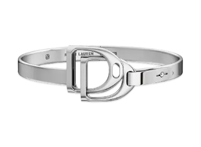 Polo Ralph Lauren Sterling Silver Double Stirrup Bangle "Silver"