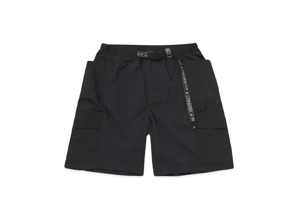GRAMICCI x and wander PATCHWORK WIND SHORT "BLACK"