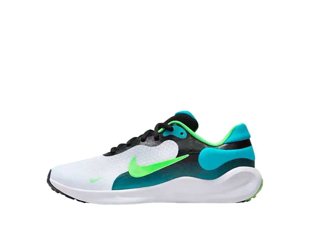 Nike GS Revolution 7 "Black/Football Gray/Aquamarine/Green Strike"