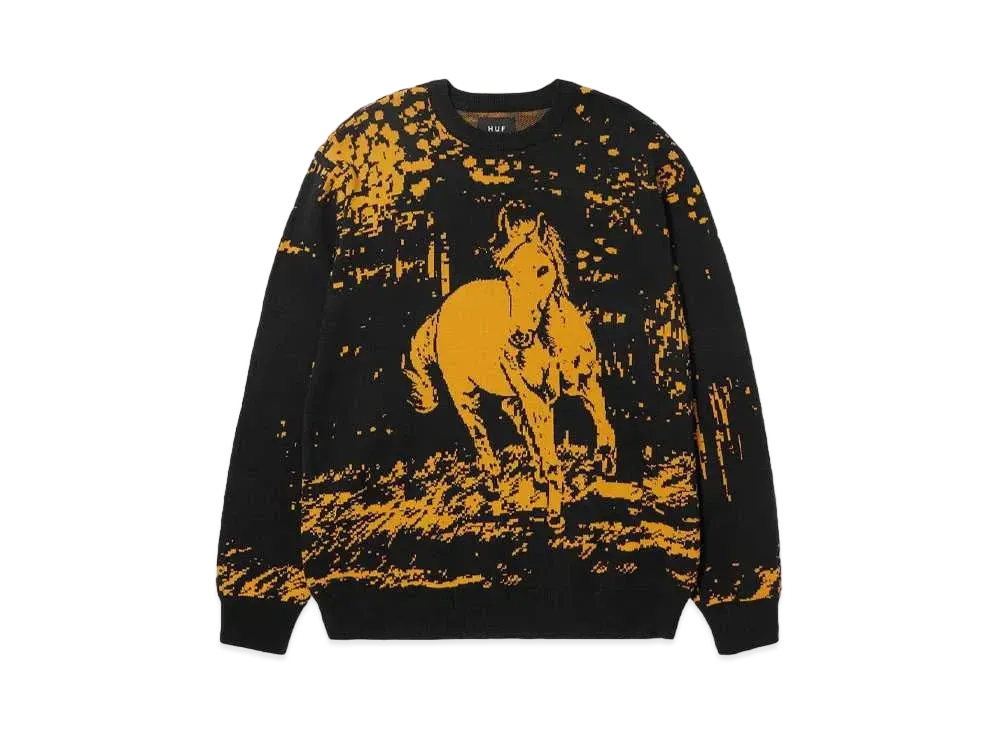 HUF x JM Studio MUNOZ No5 Horse Crew Neck Sweater "Black"