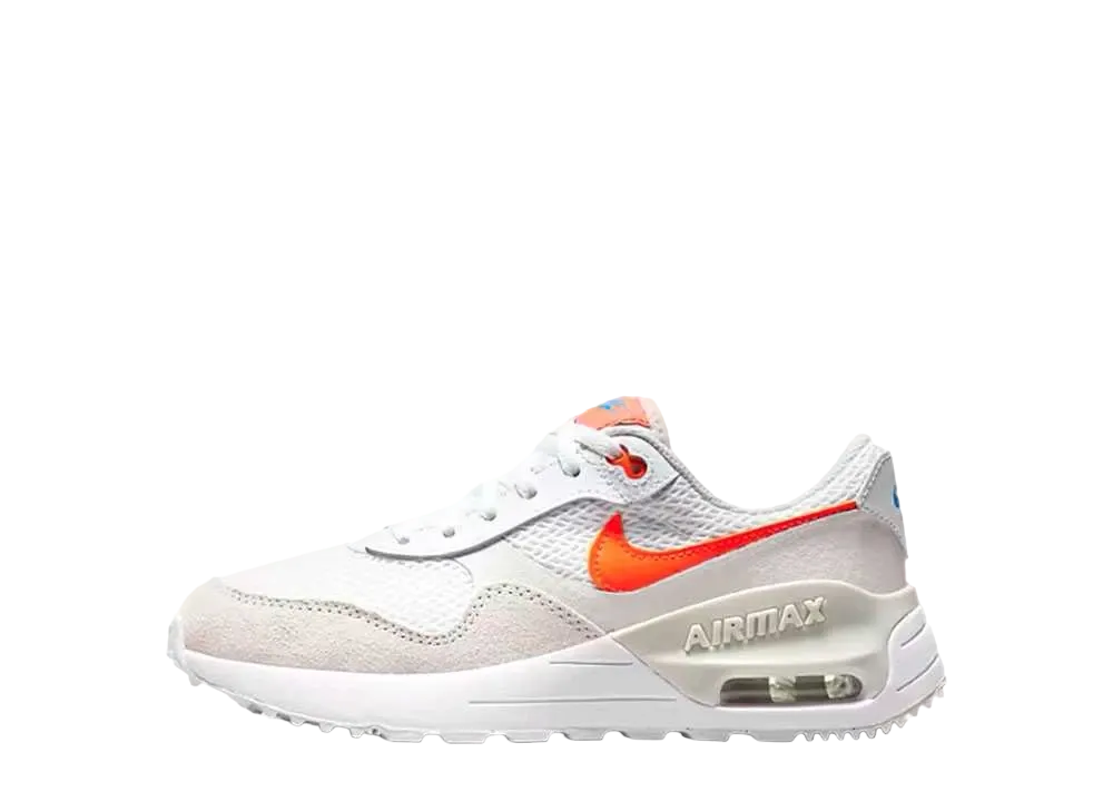 ナイキ GS エアマックス SYSTM "ホワイト/ファントム/フォトンダスト/トータルオレンジ"