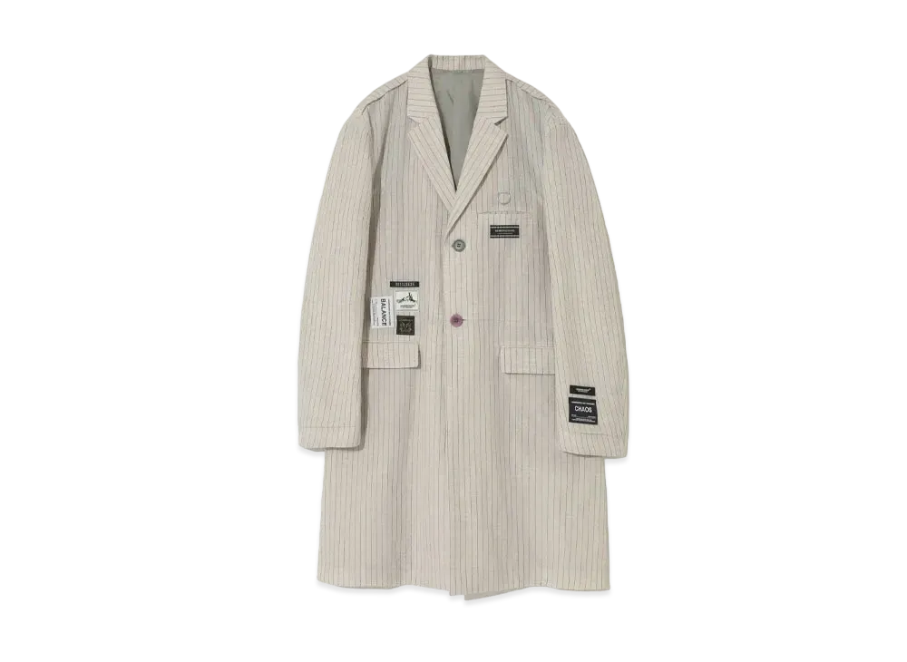 UNDERCOVER Linen Blend Wool Long Jacket "Ivory ST"