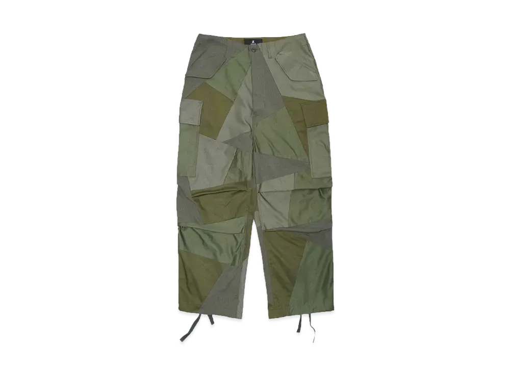 ANREALAGE PANEL PATCHWORK CARGO PANTS "KHAKI"