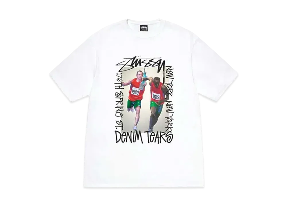 Stussy x Denim Tears Pass the Baton Tee "White"