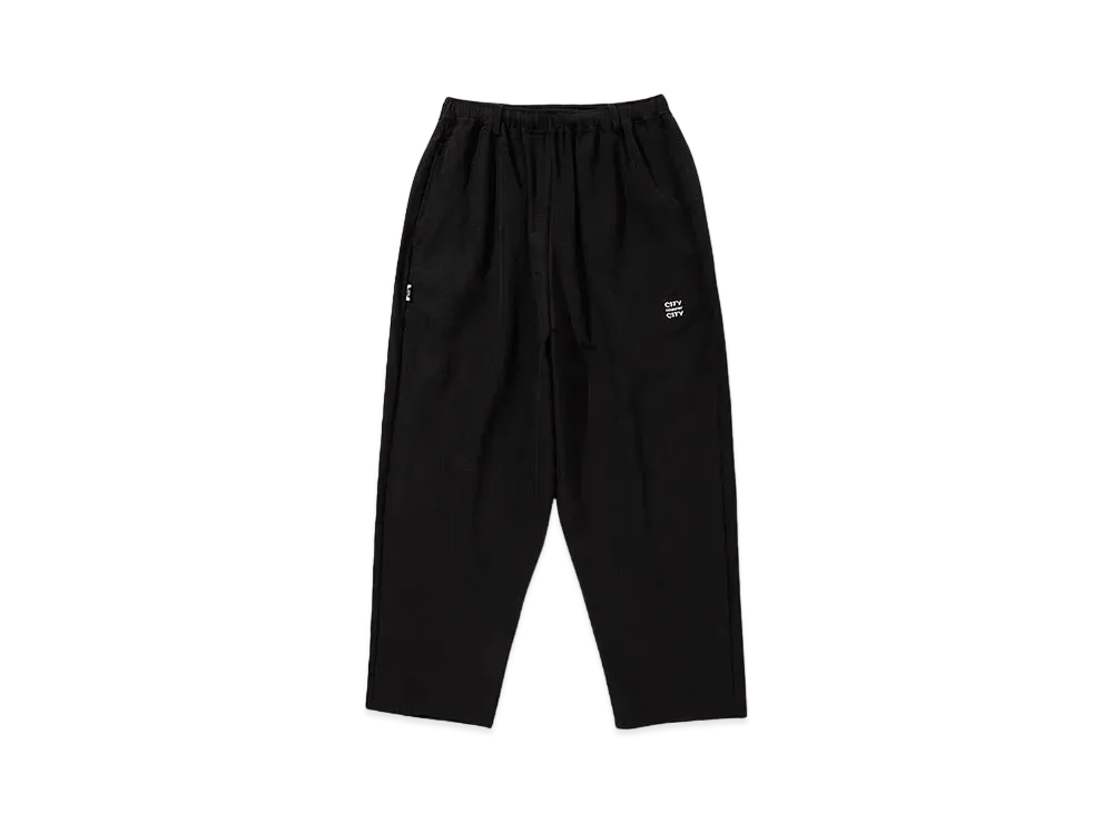 CITY COUNTRY CITY Embroiderd Logo Strech Easy Pants "BLACK"