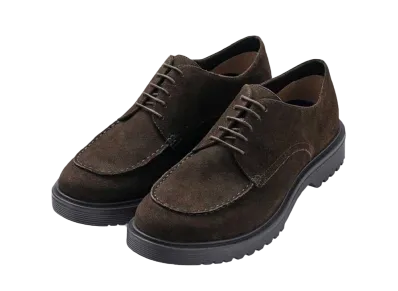 GU Real Leather U Chip Shoes "Dark Brown"
