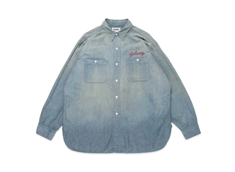 BOW WOW GALAXY SYRUP CHAMBRAY SHIRTS "INDIGO SUNBURN AGEING"