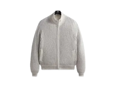 Kith Wyona Open Knit Full Zip Sweater "Light Heather Grey"