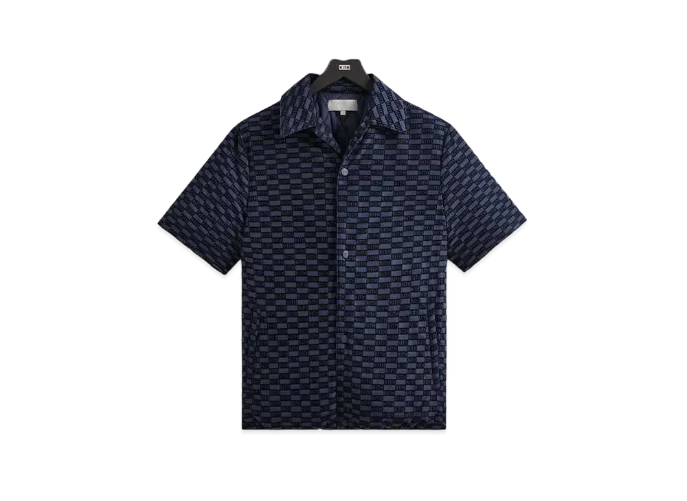 Kith Flocked Monogram Puffed Devon Shirt "Nocturnal"