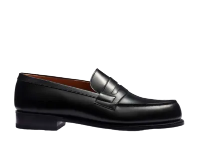 J.M.Weston Signature Loafer #180 D Box Calf "Black" 1141101180/1F Single Leather Sole