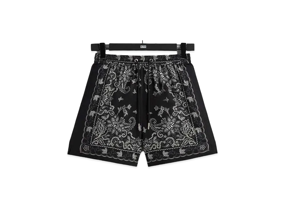 Kith 101 Vintage Floral Bandana Active Short "Black"