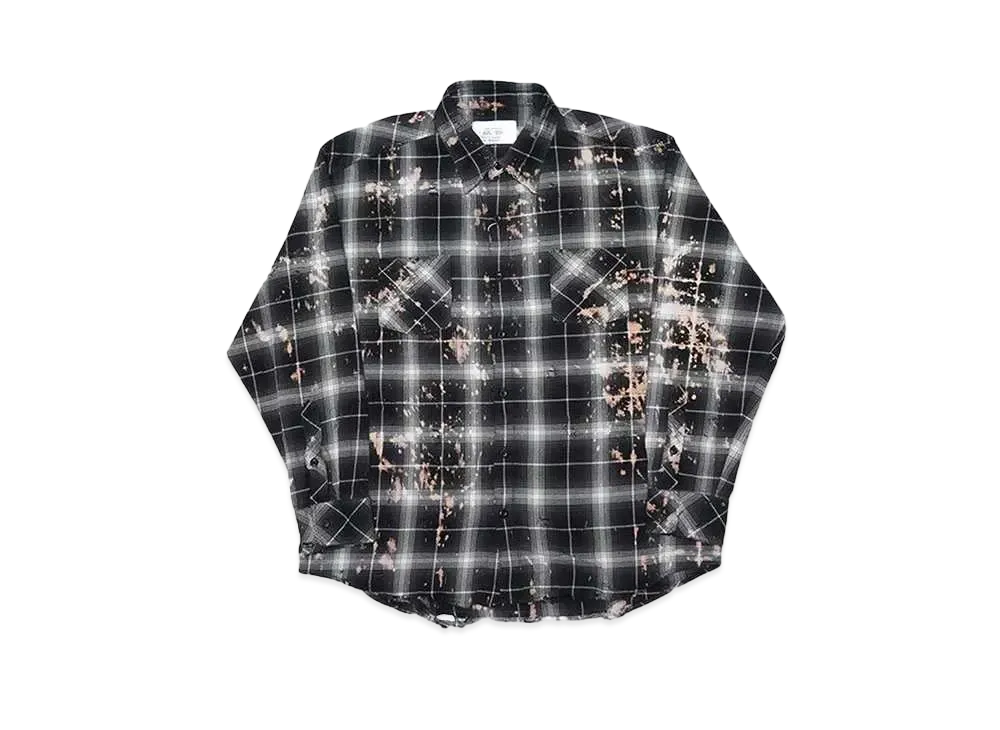 Rafu Bleached & Damaged Shirt "BLACK"