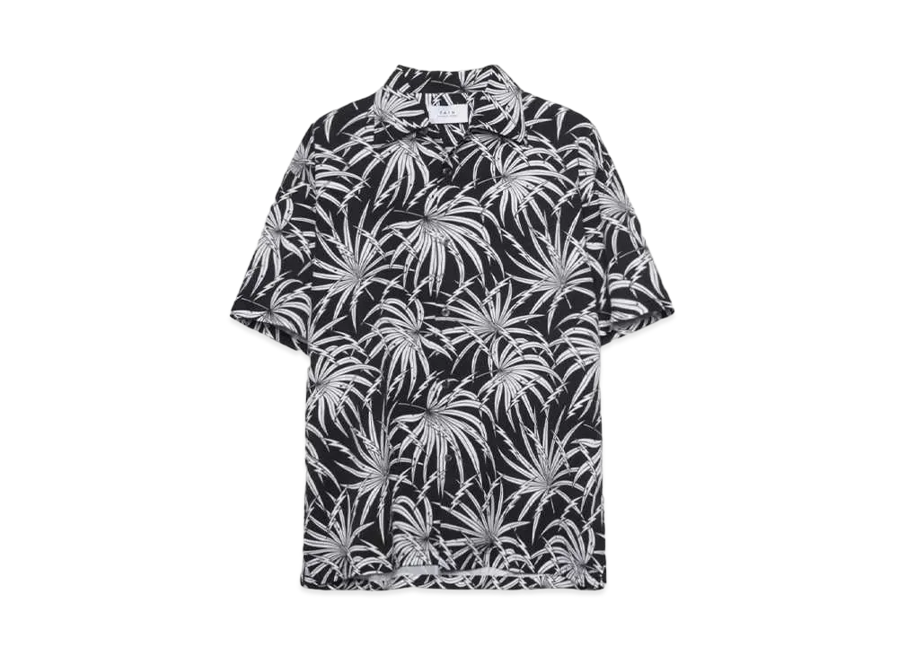TAIN DOUBLE PUSH ALOHA SHIRTS "BLACKxWHITE"