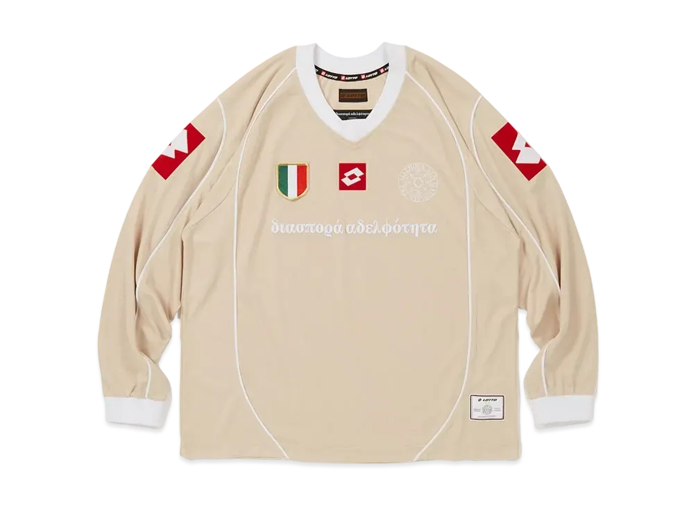 【新品未使用】ディアスポラスケートボード×LOTTO ゲームシャツ L クリーム Diaspora skateboards x LOTTO Game Shirt 