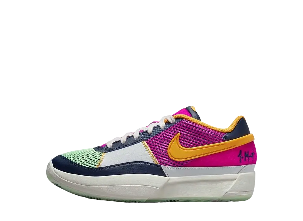 ナイキ GS ジャ1 SE "オブシディアン/ユニバーシティゴールド/ヴェイパーグリーン/ハイパーバイオレット"