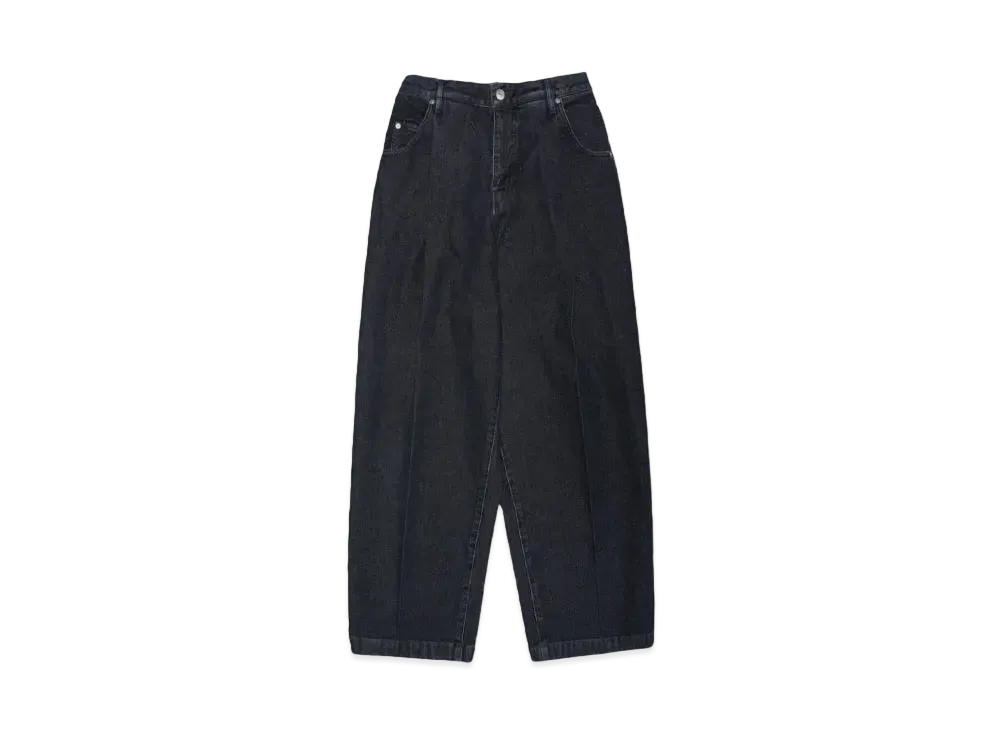 NEONSIGN Wide denim slacks "Used" "BLACK USED"