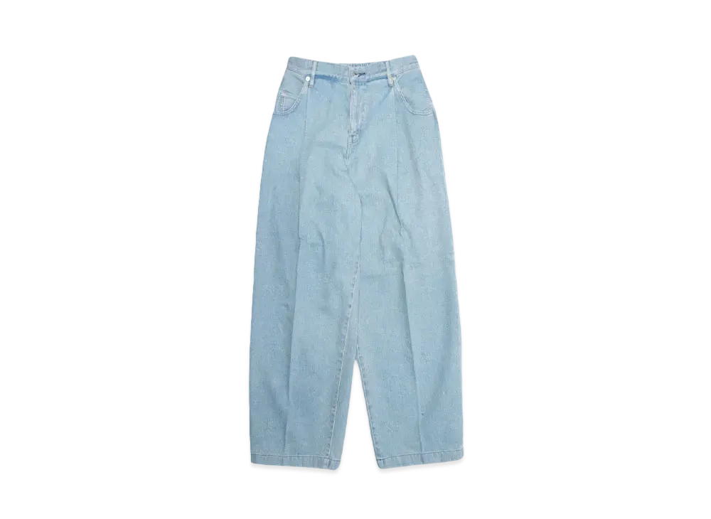 NEONSIGN Wide denim slacks "Used" "INDIGO USED"