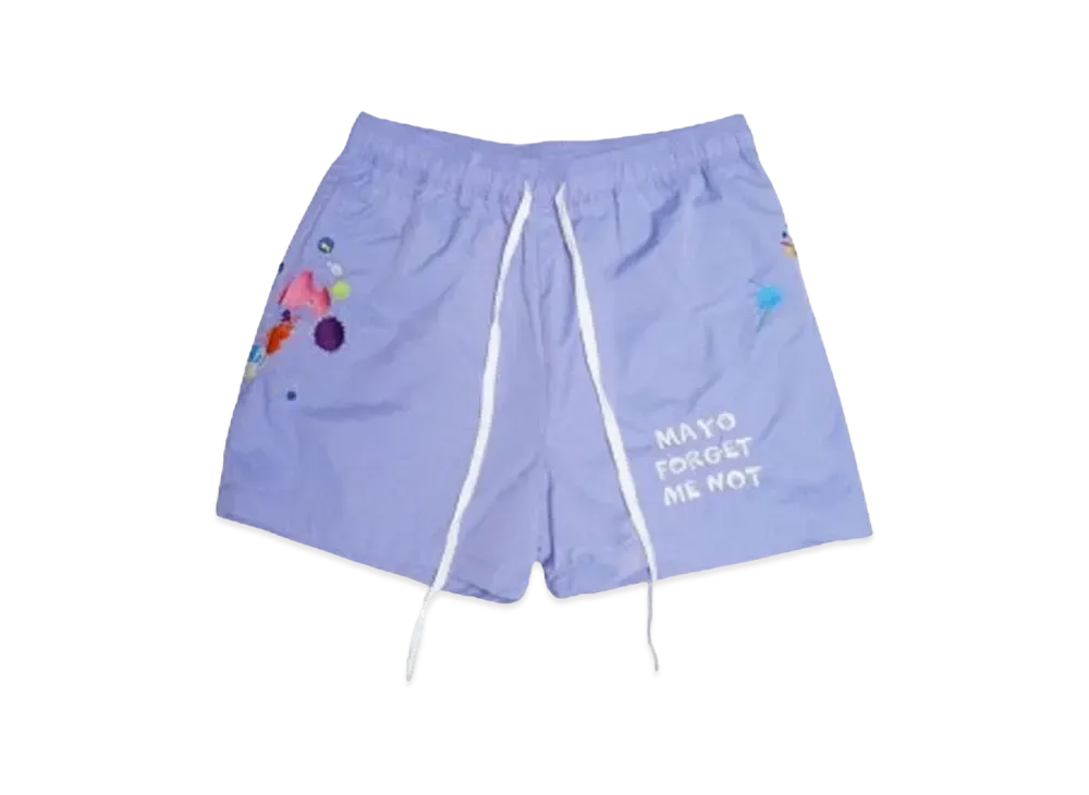 MAYO PAINT Embroidery Shorts "PURPLE"