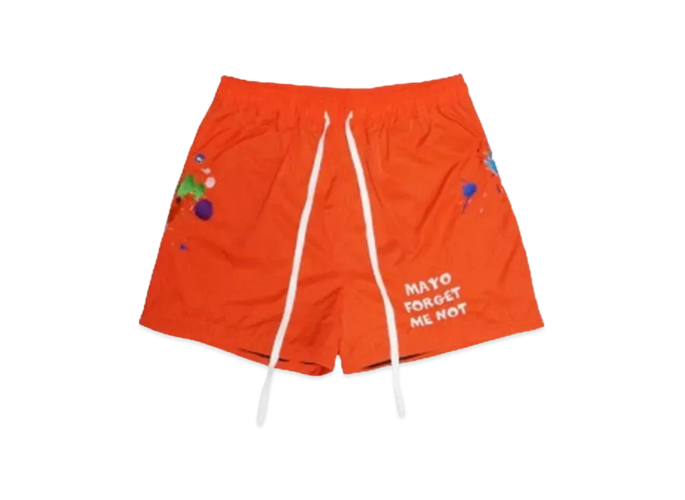 MAYO PAINT Embroidery Shorts "ORANGE"