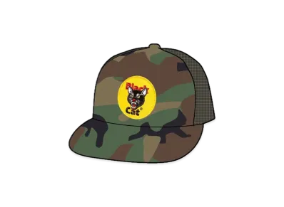 Supreme Black Cat Mesh Back 5-Panel "Woodland Camo"