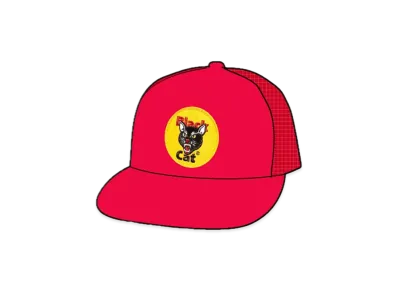 Supreme Black Cat Mesh Back 5-Panel "Red"